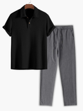 Ensemble homme polo maille gaufrée