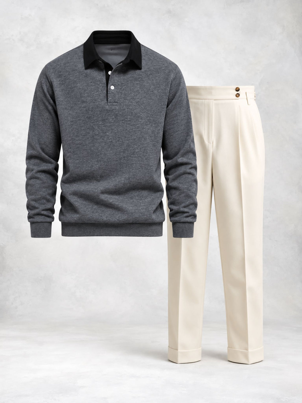 Ensemble homme polo manches longues et pantalon