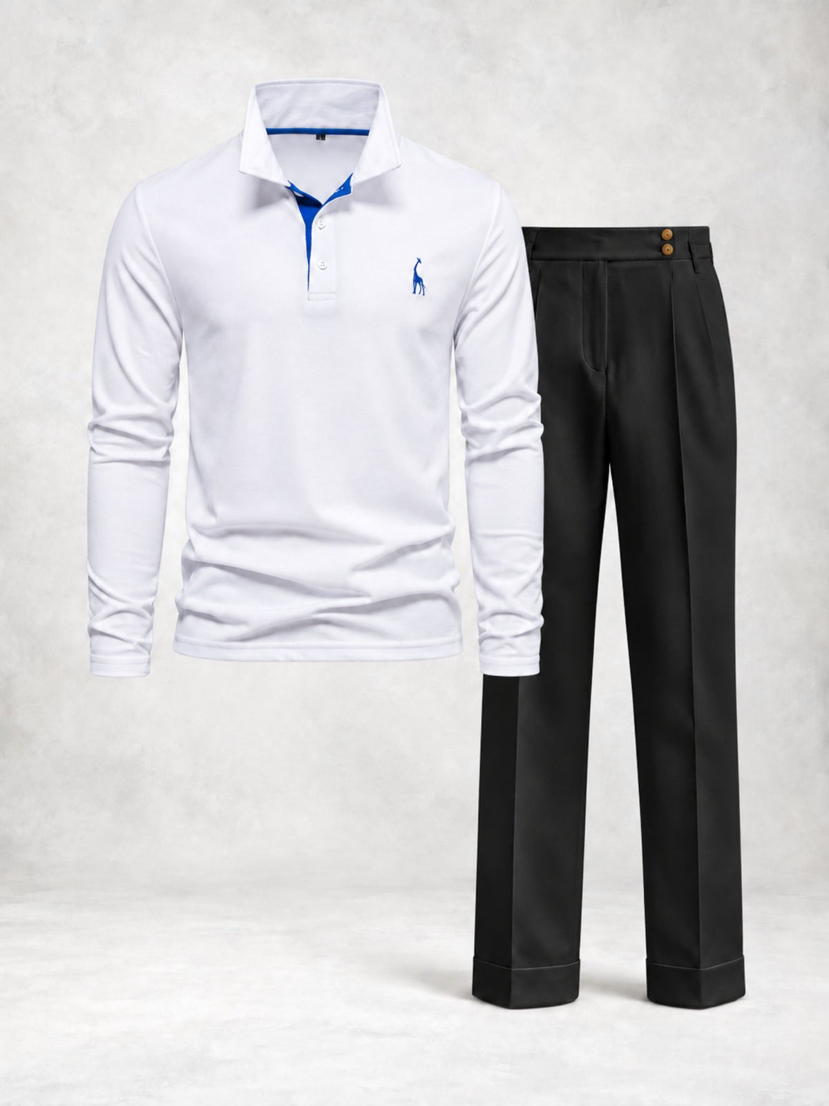 Ensemble homme polo manches longues et pantalon à pinces