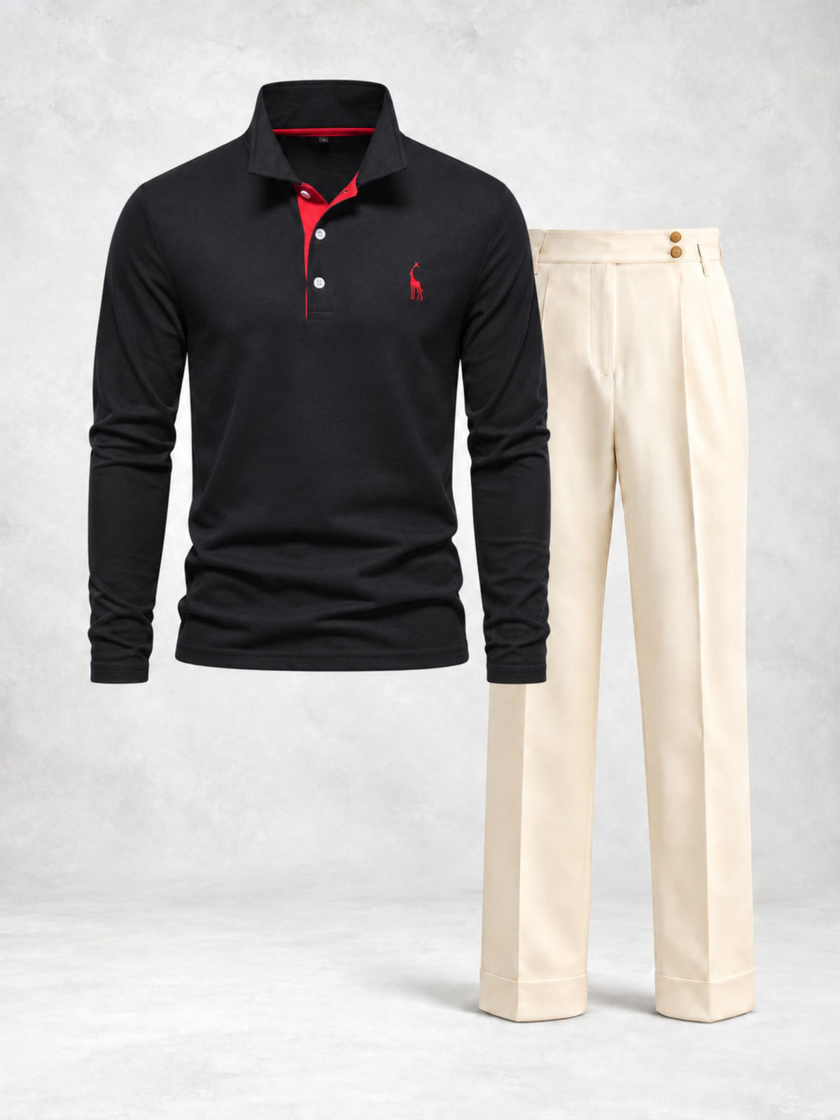 Ensemble homme polo manches longues et pantalon à pinces