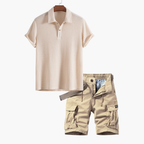 Ensemble homme polo texturé et cargo
