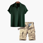 Ensemble homme polo texturé et cargo