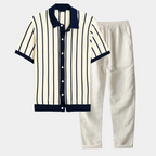 Ensemble homme rayé boutonné