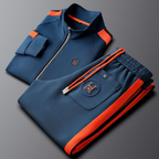 Ensemble homme zippé à bandes contrastantes