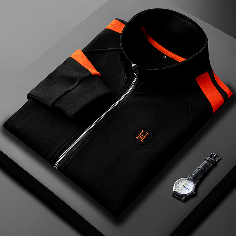 Ensemble homme zippé à bandes contrastantes