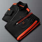 Ensemble homme zippé à bandes contrastantes