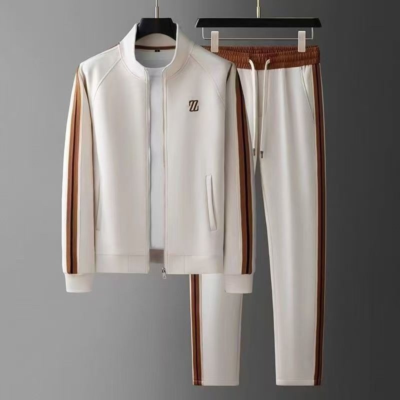 Ensemble homme zippé à bandes latérales