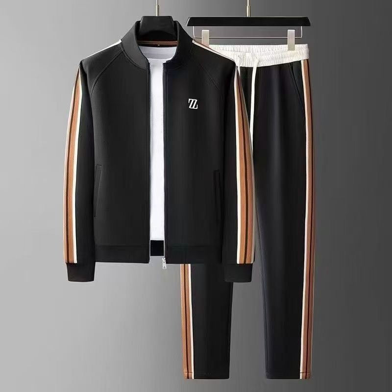 Ensemble homme zippé à bandes latérales