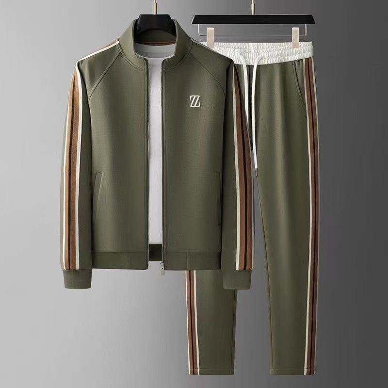 Ensemble homme zippé à bandes latérales