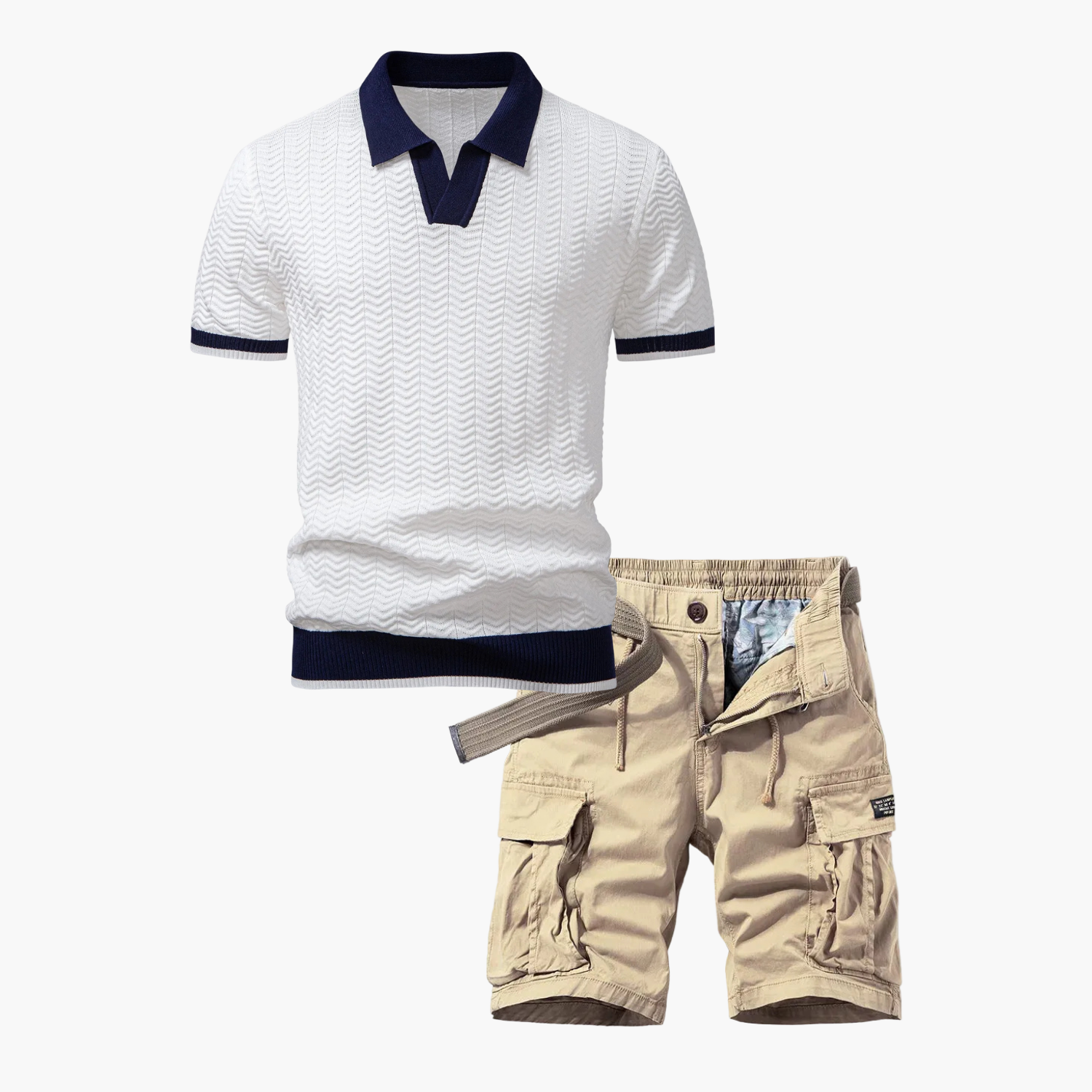 Ensemble Polo et Shorts Cargo pour Hommes