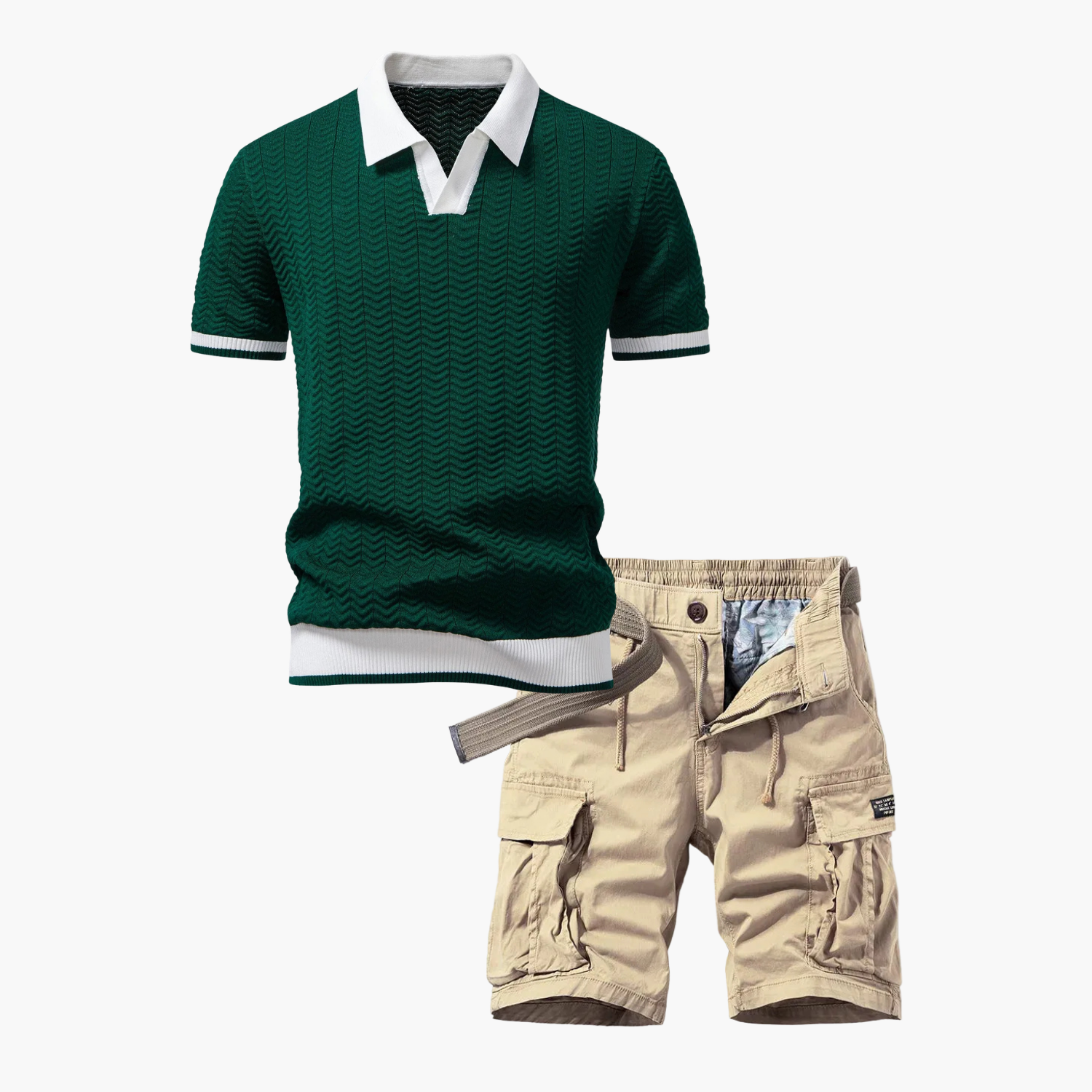 Ensemble Polo et Shorts Cargo pour Hommes
