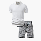 Ensemble Polo Ridé et Shorts Cargo pour Hommes