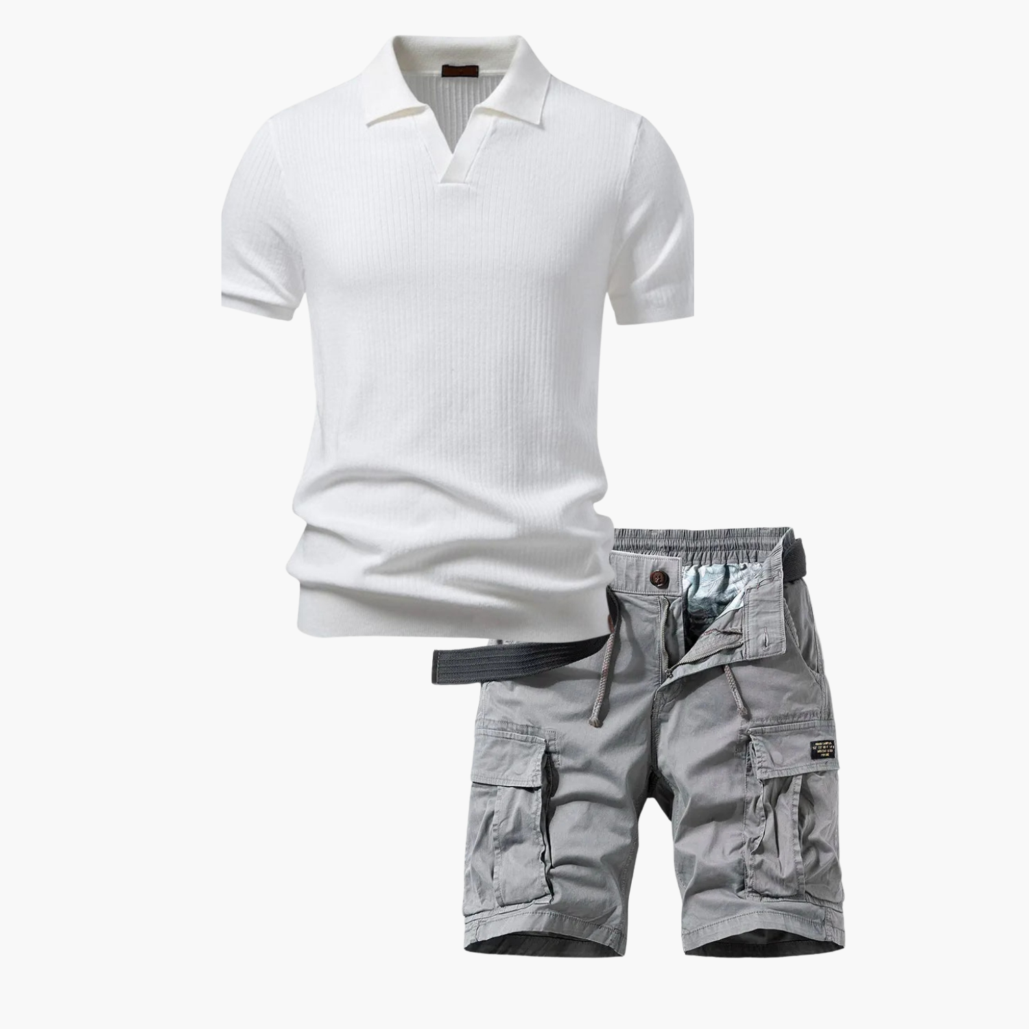 Ensemble Polo Ridé et Shorts Cargo pour Hommes