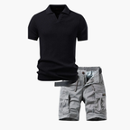Ensemble Polo Ridé et Shorts Cargo pour Hommes