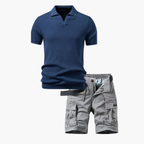 Ensemble Polo Ridé et Shorts Cargo pour Hommes