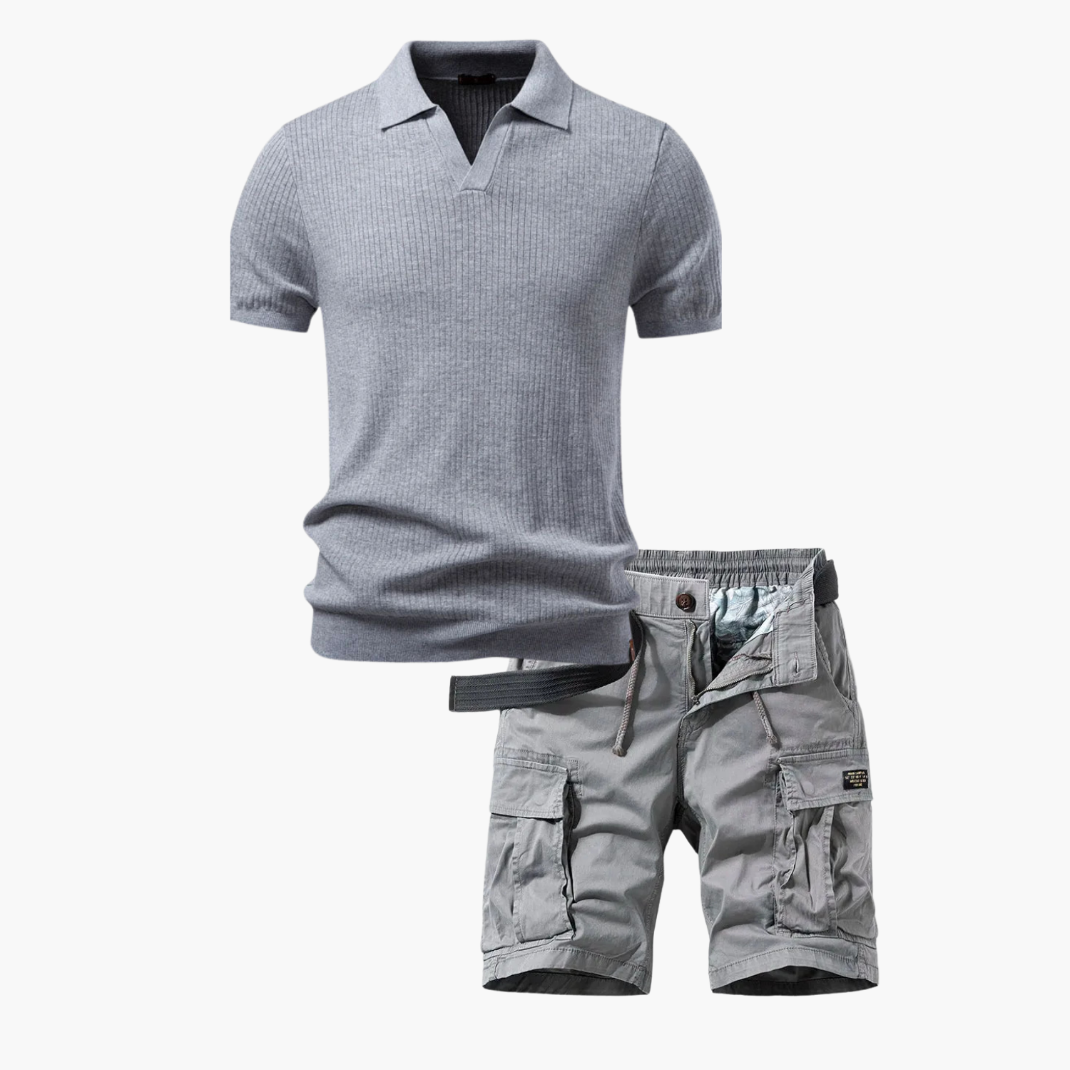 Ensemble Polo Ridé et Shorts Cargo pour Hommes