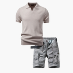 Ensemble Polo Ridé et Shorts Cargo pour Hommes