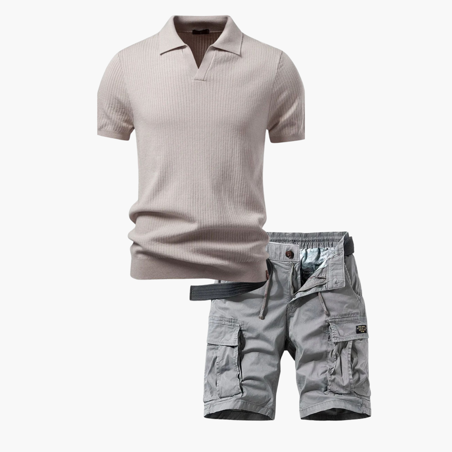 Ensemble Polo Ridé et Shorts Cargo pour Hommes