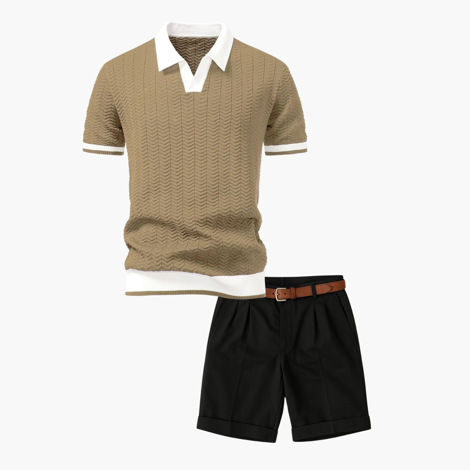 Ensemble Polo Texturé Homme et Short