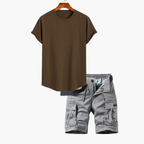 Ensemble T-shirt et Short Cargo Homme