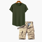 Ensemble T-shirt et shorts cargo pour hommes