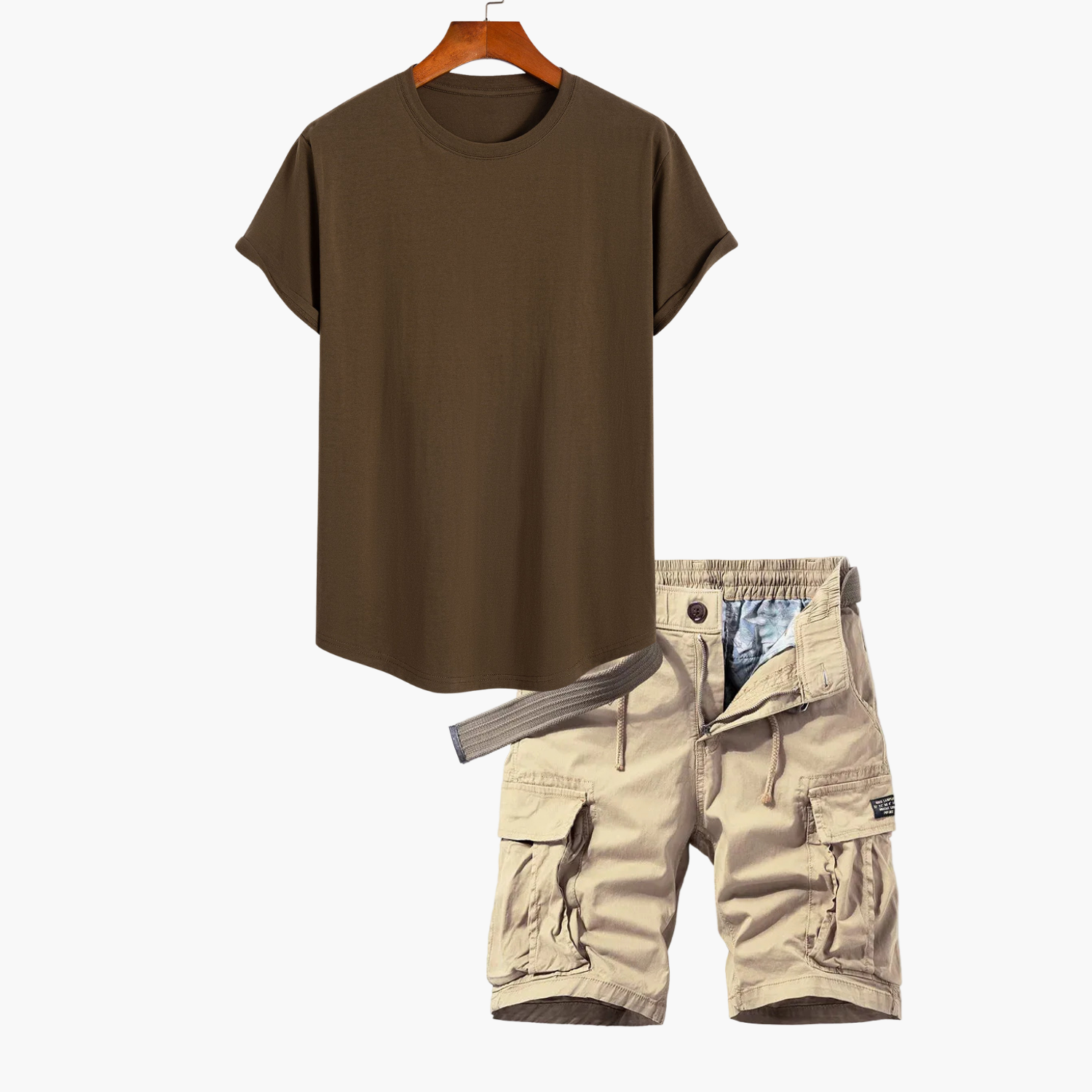 Ensemble T-shirt et shorts cargo pour hommes