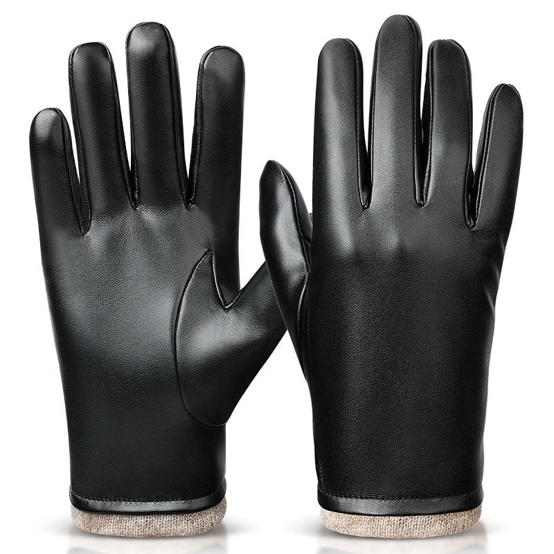 Gants homme à poignets contrastants