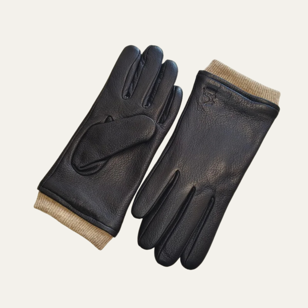 Gants homme à poignets contrastés