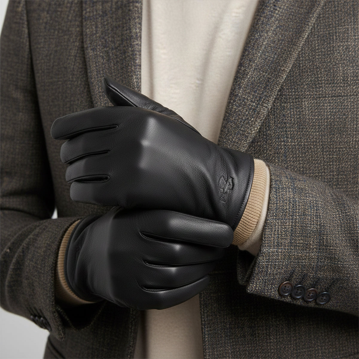 Gants homme à poignets contrastés