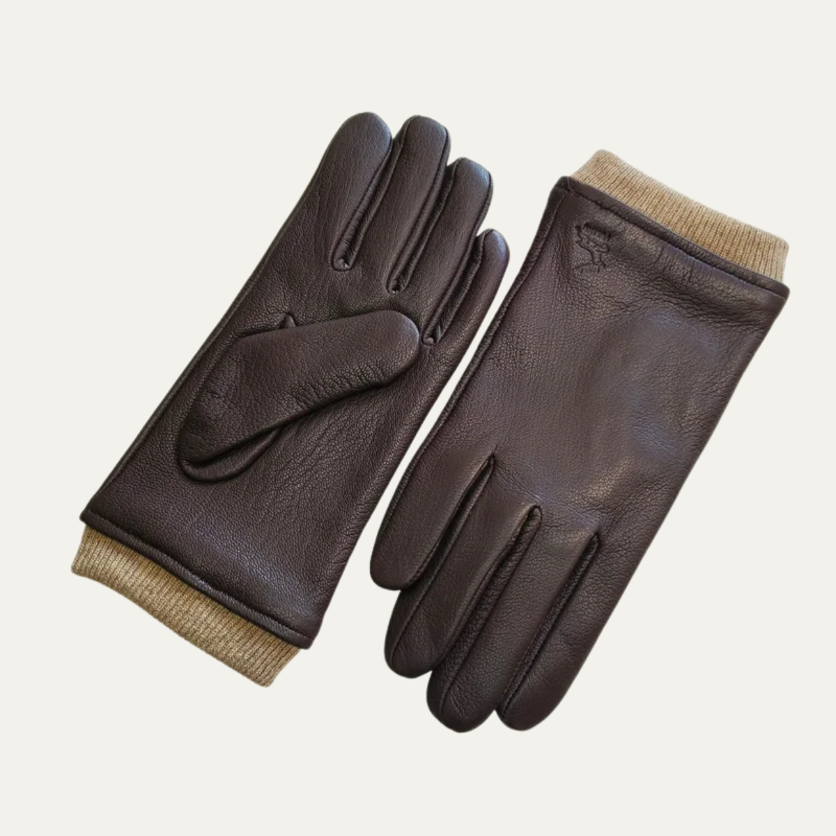 Gants homme à poignets contrastés