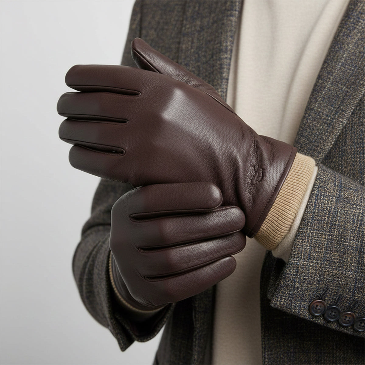 Gants homme à poignets contrastés