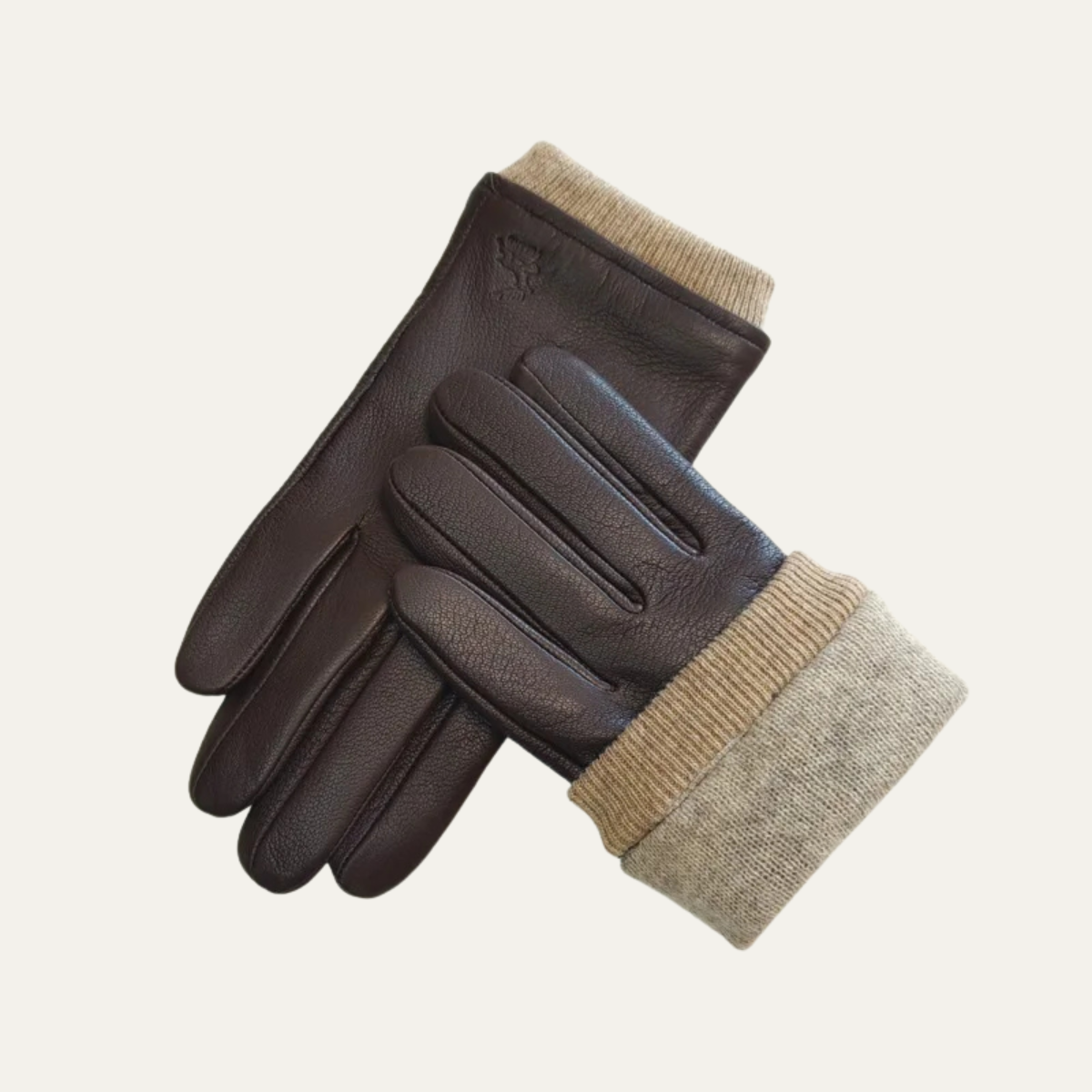 Gants homme à poignets contrastés
