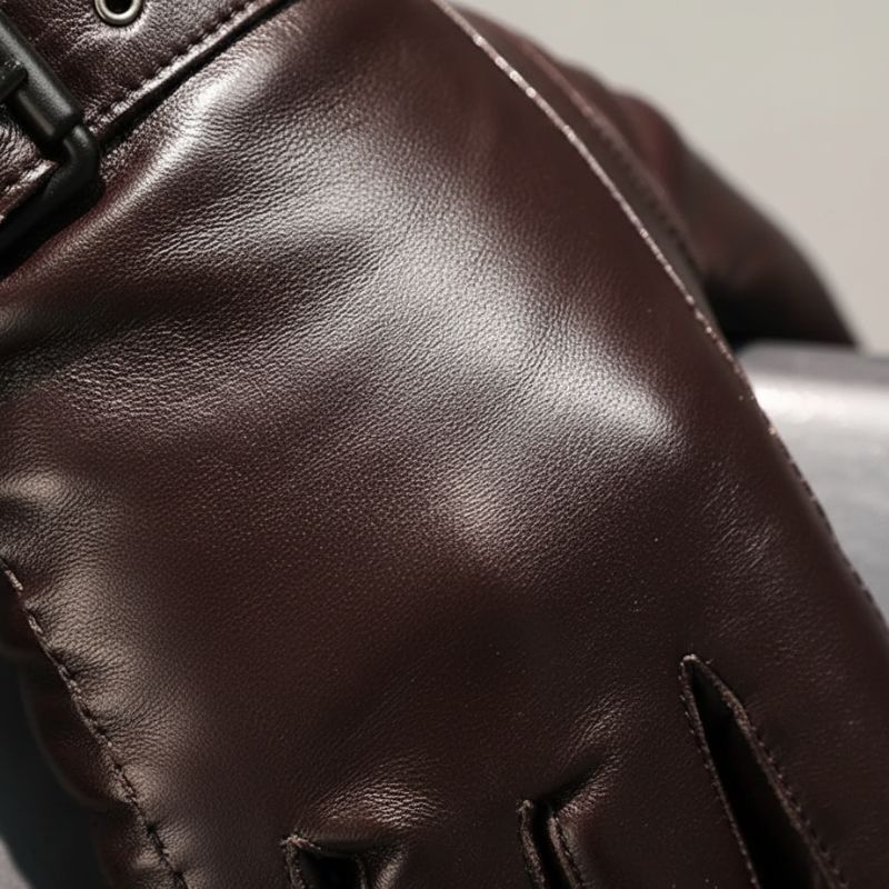 Gants homme cuir-look à bride bouclée