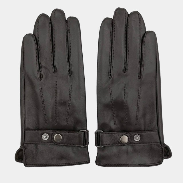 Gants homme cuir-look à bride pression