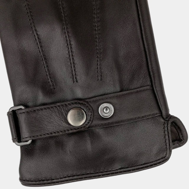 Gants homme cuir-look à bride pression