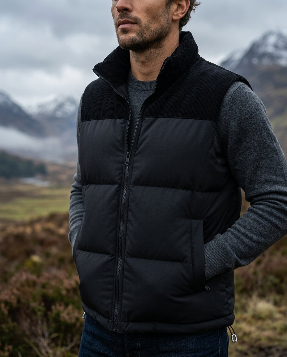 Gilet homme matelassé col montant