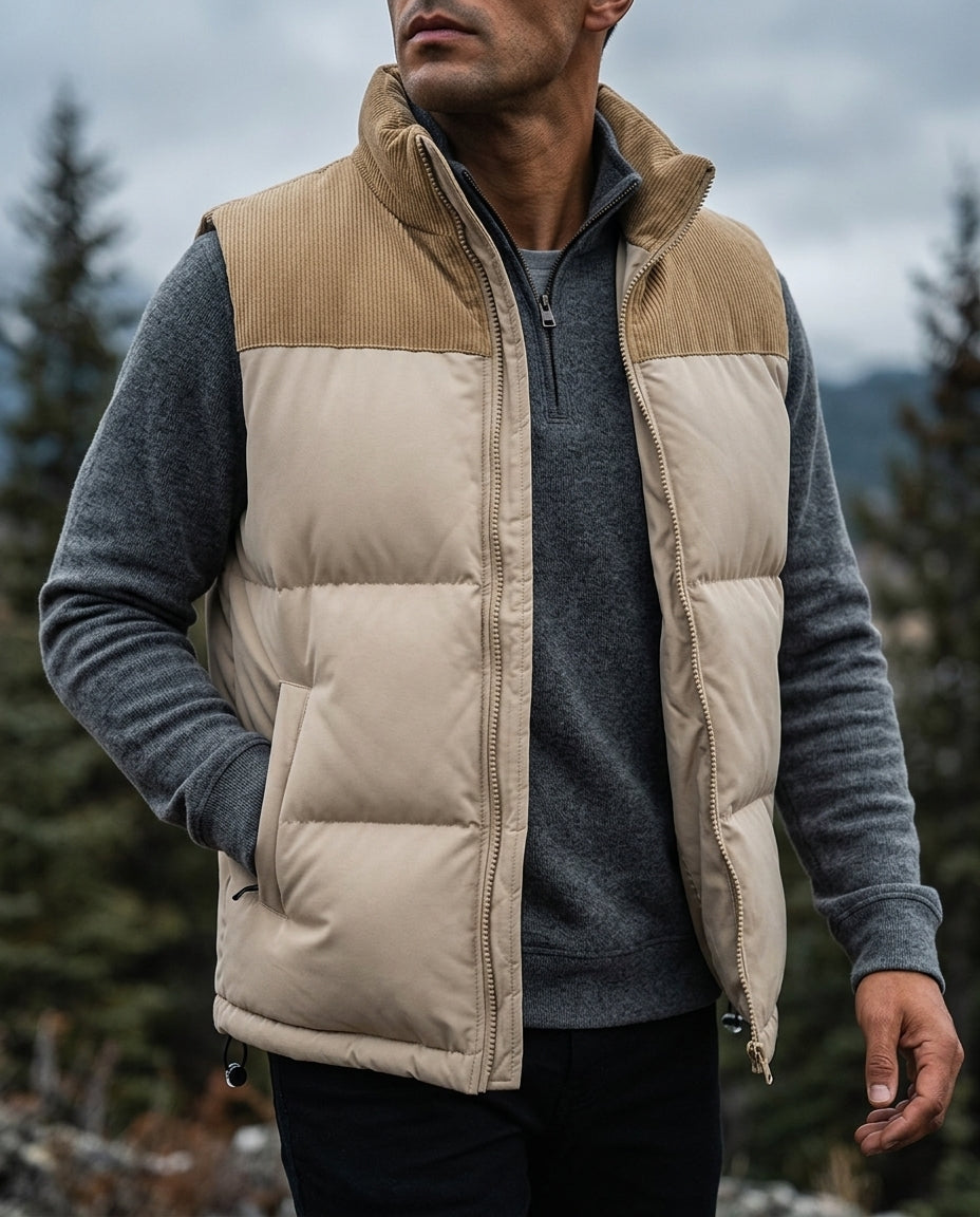 Gilet homme matelassé col montant
