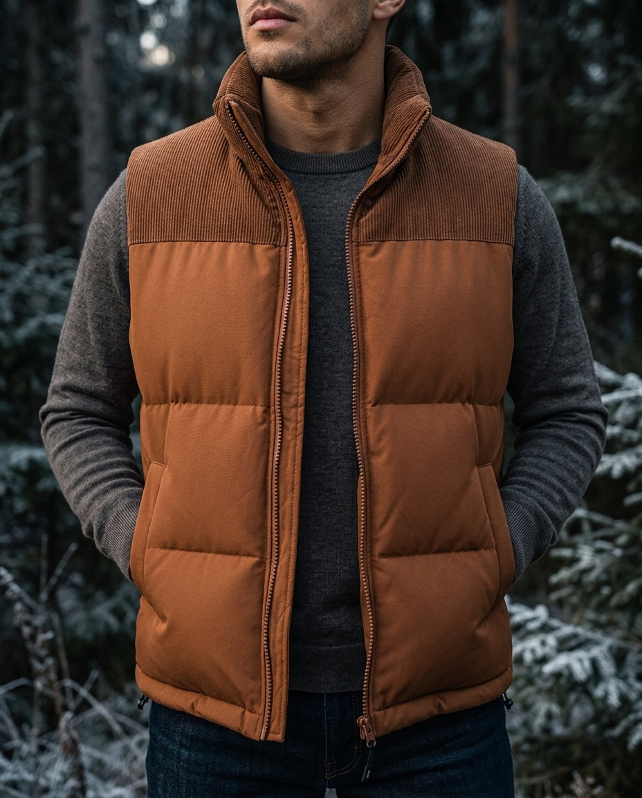 Gilet homme matelassé col montant