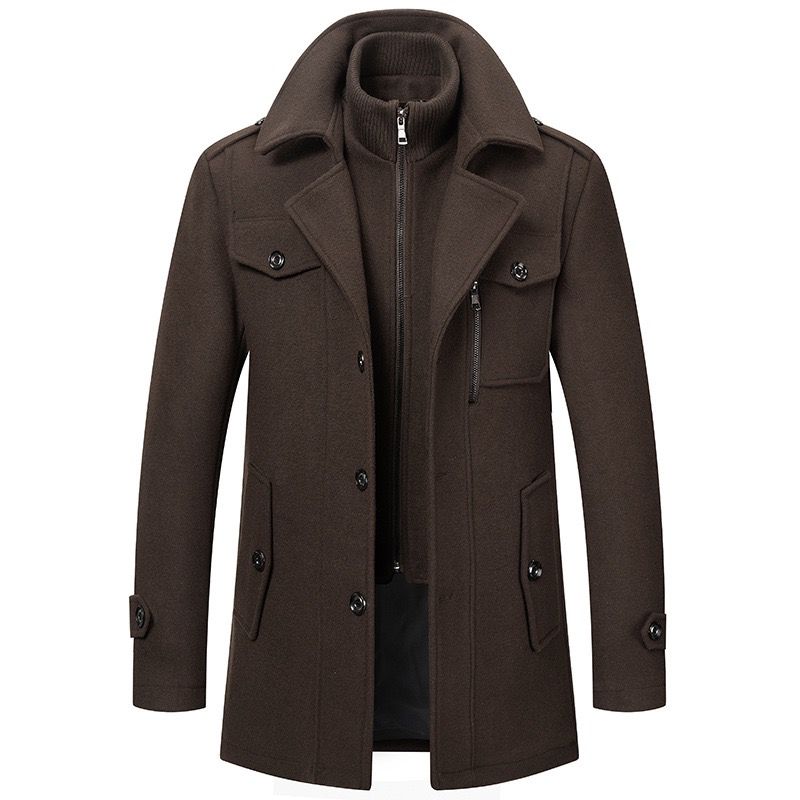 Manteau homme à col montant