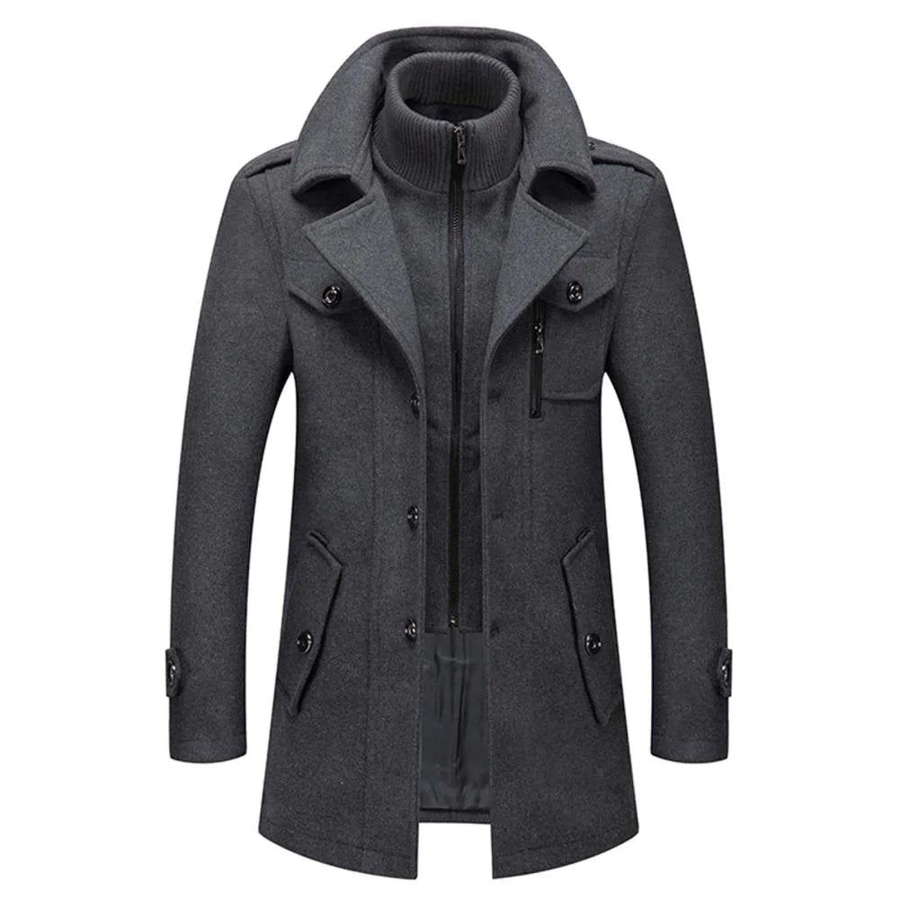 Manteau homme à col montant