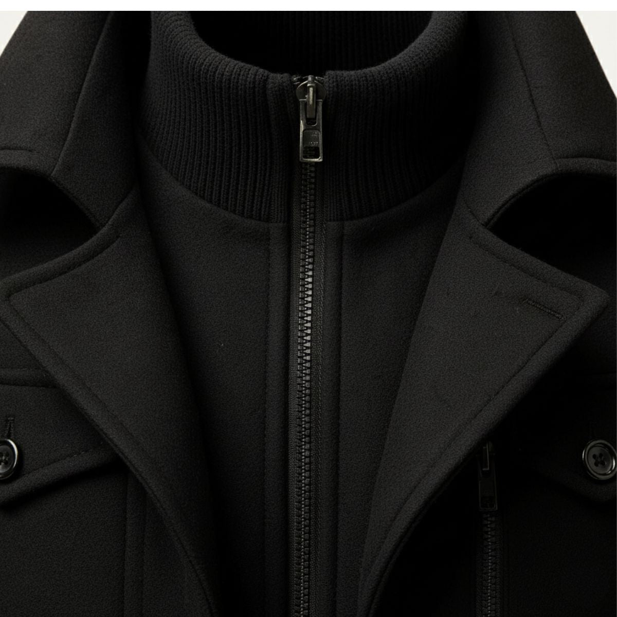 Manteau homme à col montant zippé