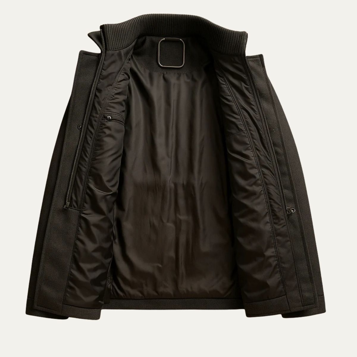 Manteau homme à col montant zippé
