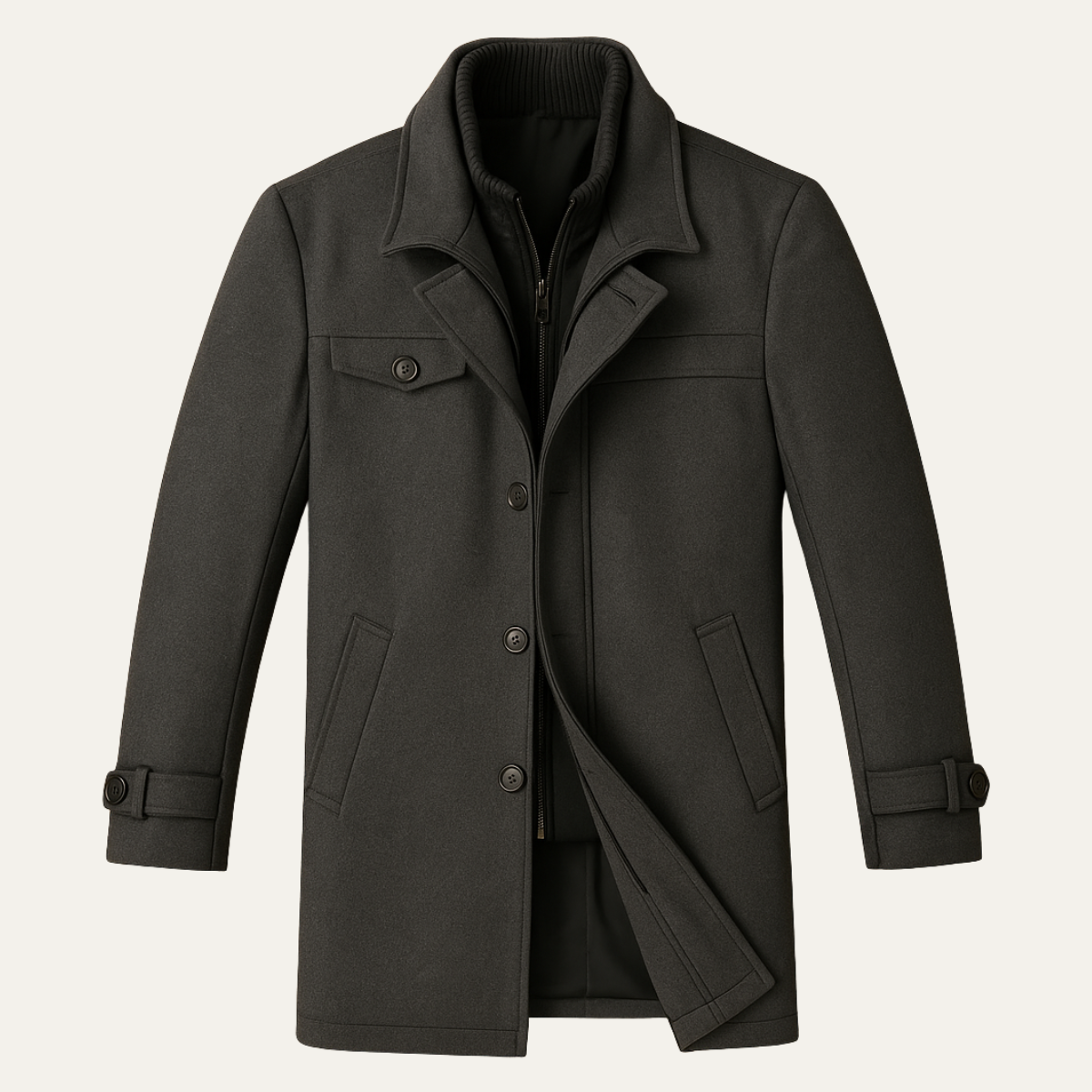 Manteau homme à double fermeture