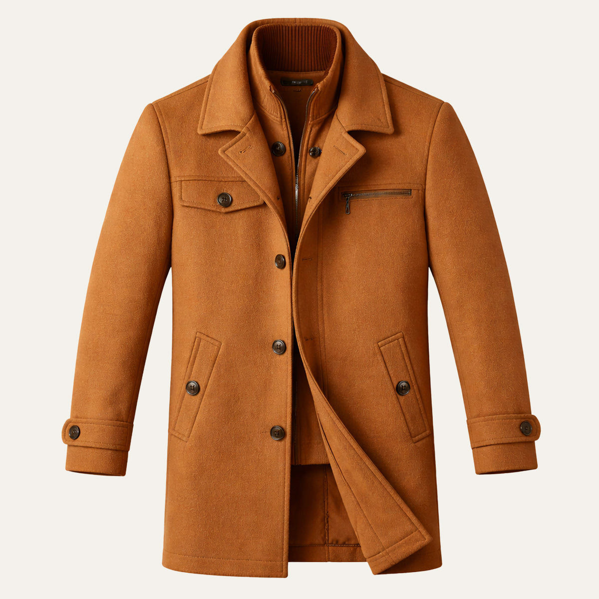 Manteau homme à double fermeture