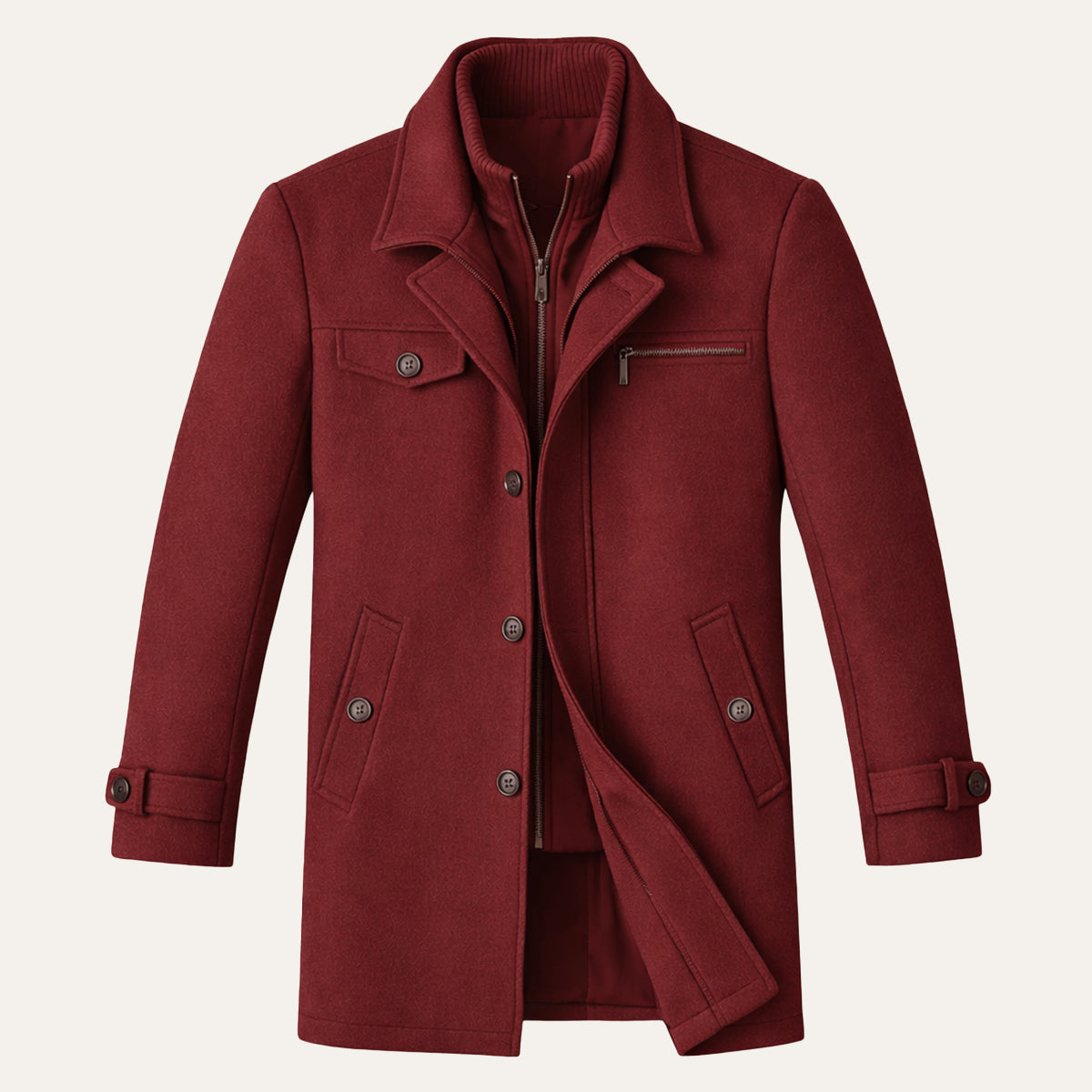 Manteau homme à double fermeture