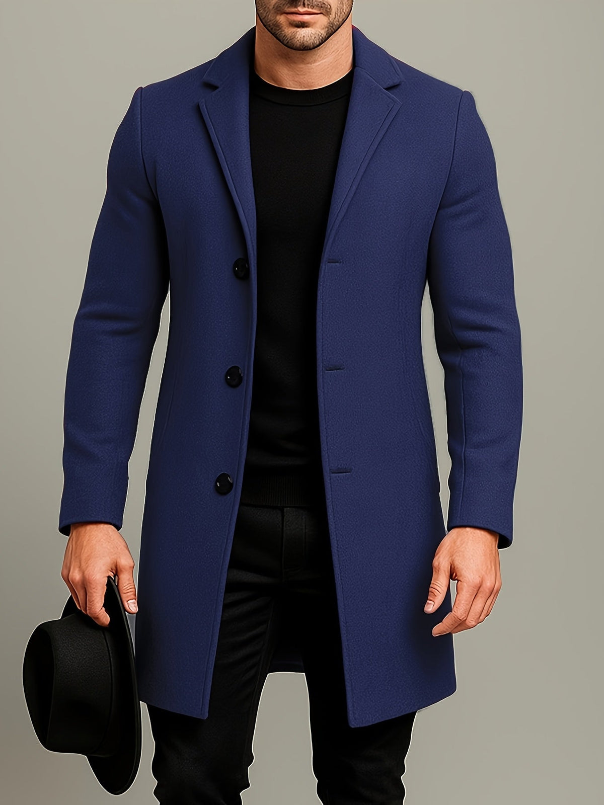 Manteau homme à revers boutonné