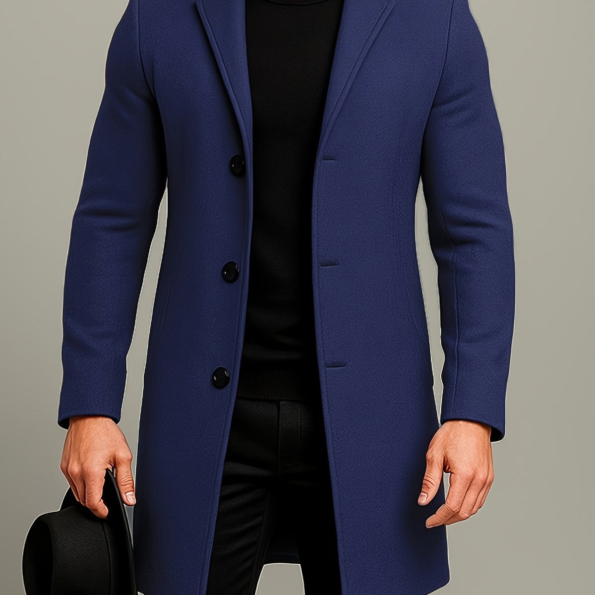 Manteau homme à revers boutonné