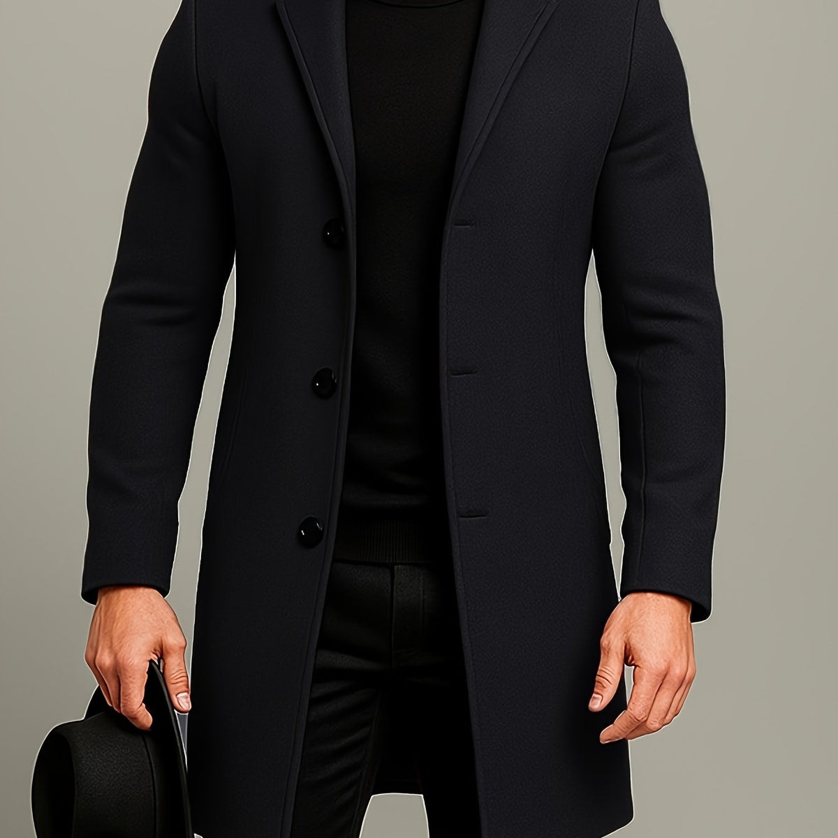 Manteau homme à revers boutonné