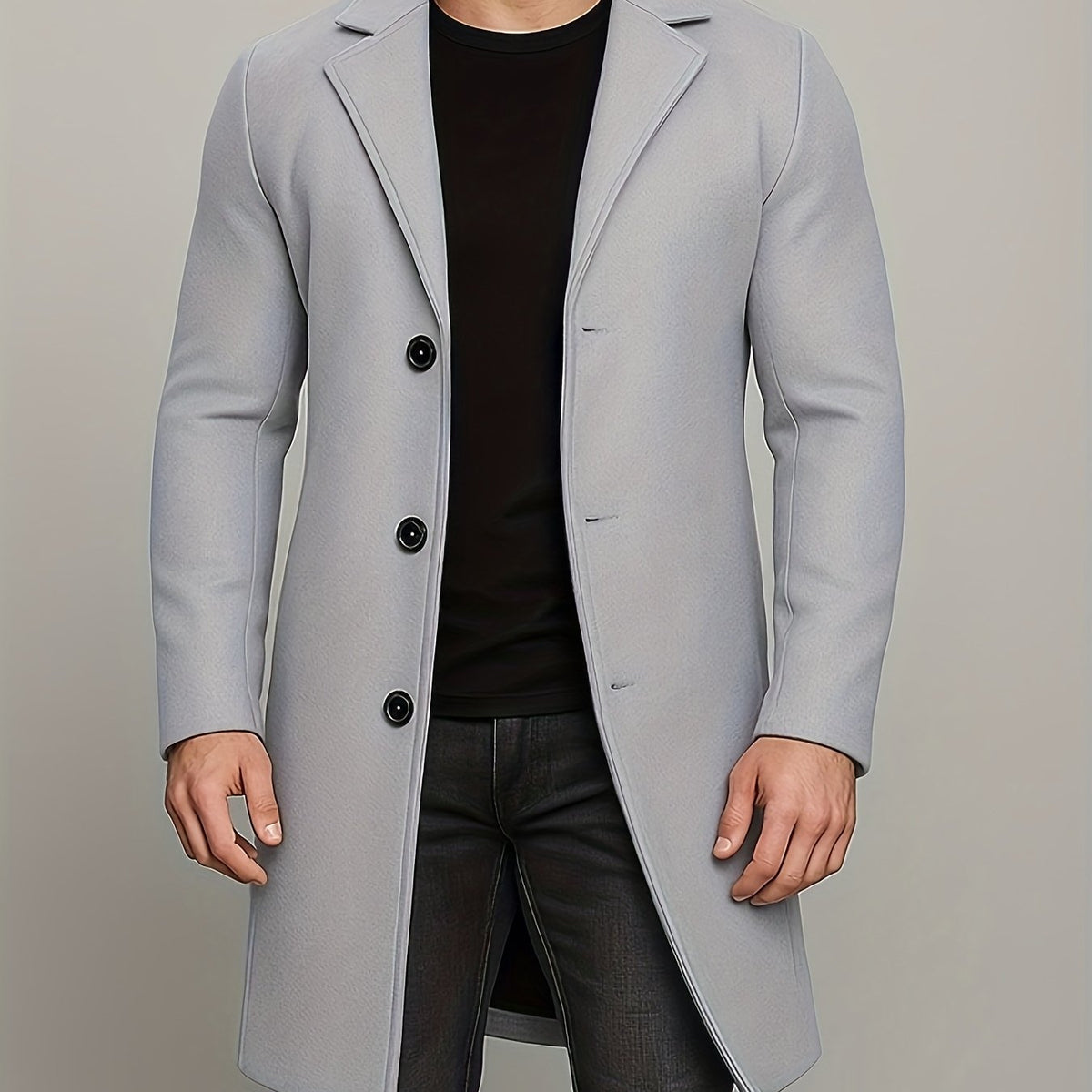 Manteau homme à revers boutonné