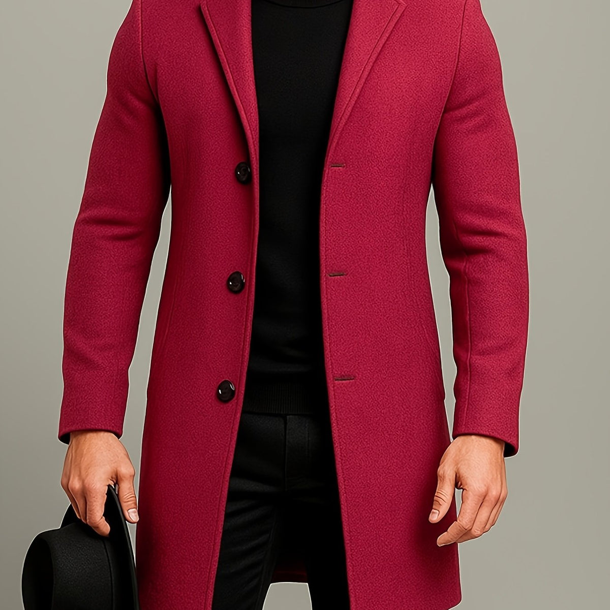 Manteau homme à revers boutonné